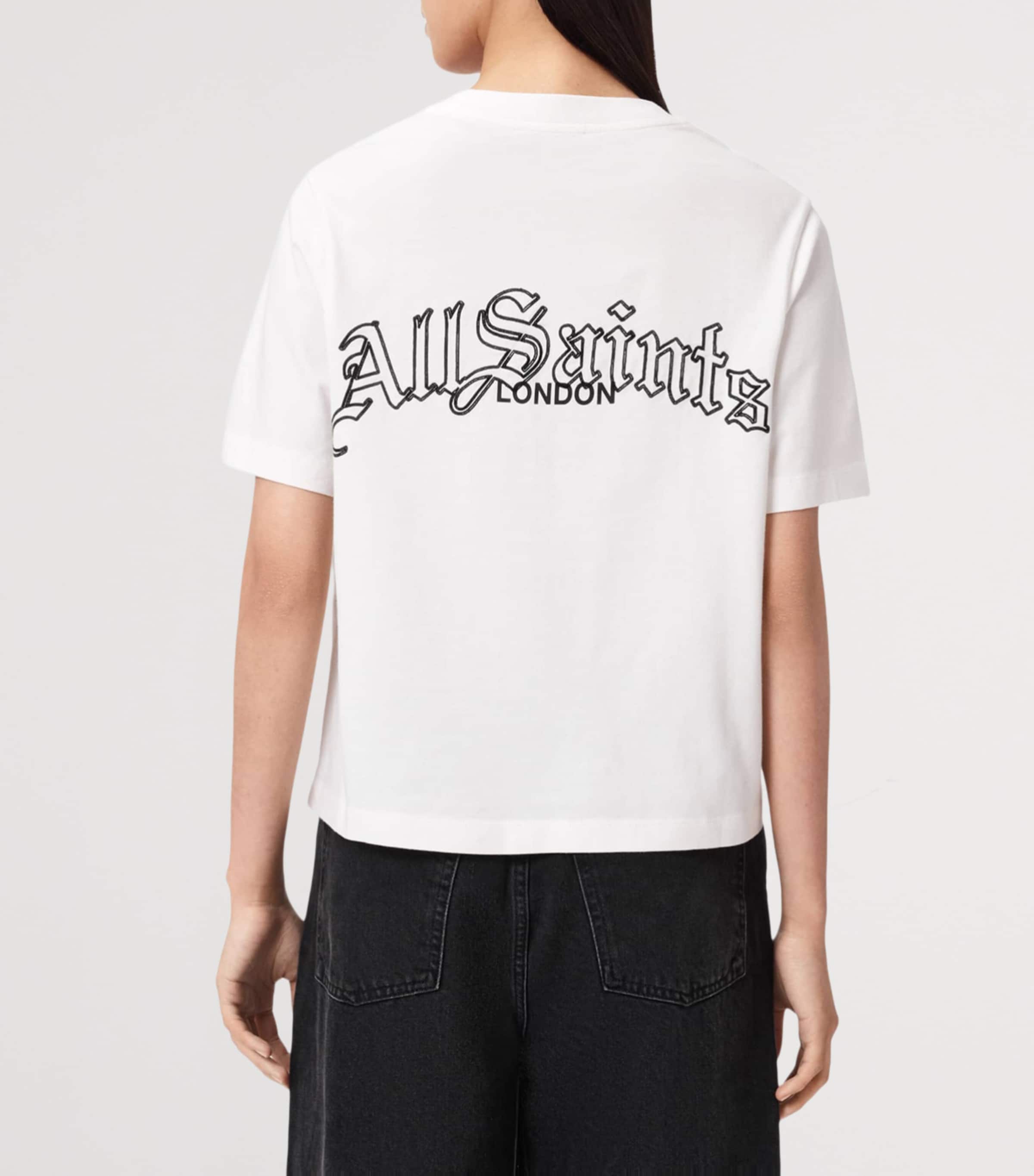 AllSaints Womens Organic Cotton Logo Lisa T-Shirt Chalk White Image 4