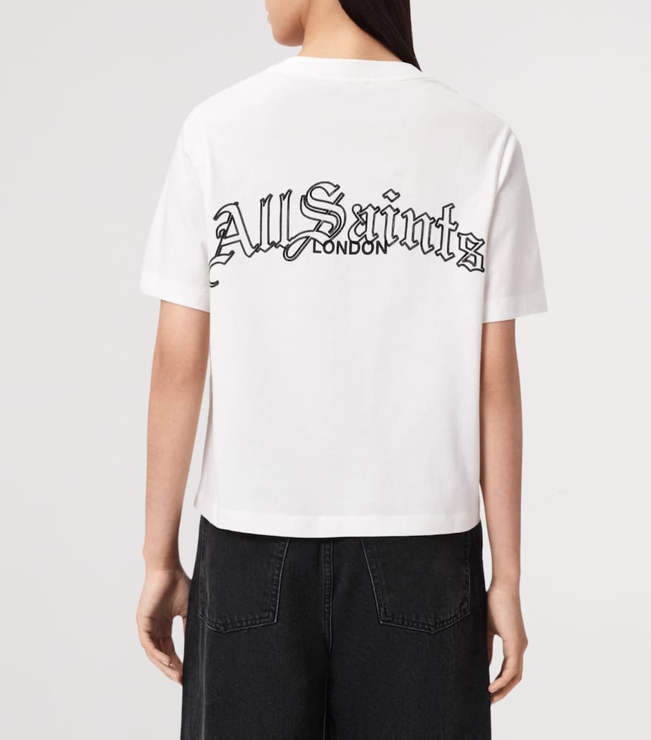 AllSaints Womens Organic Cotton Logo Lisa T-Shirt Chalk White Image 4