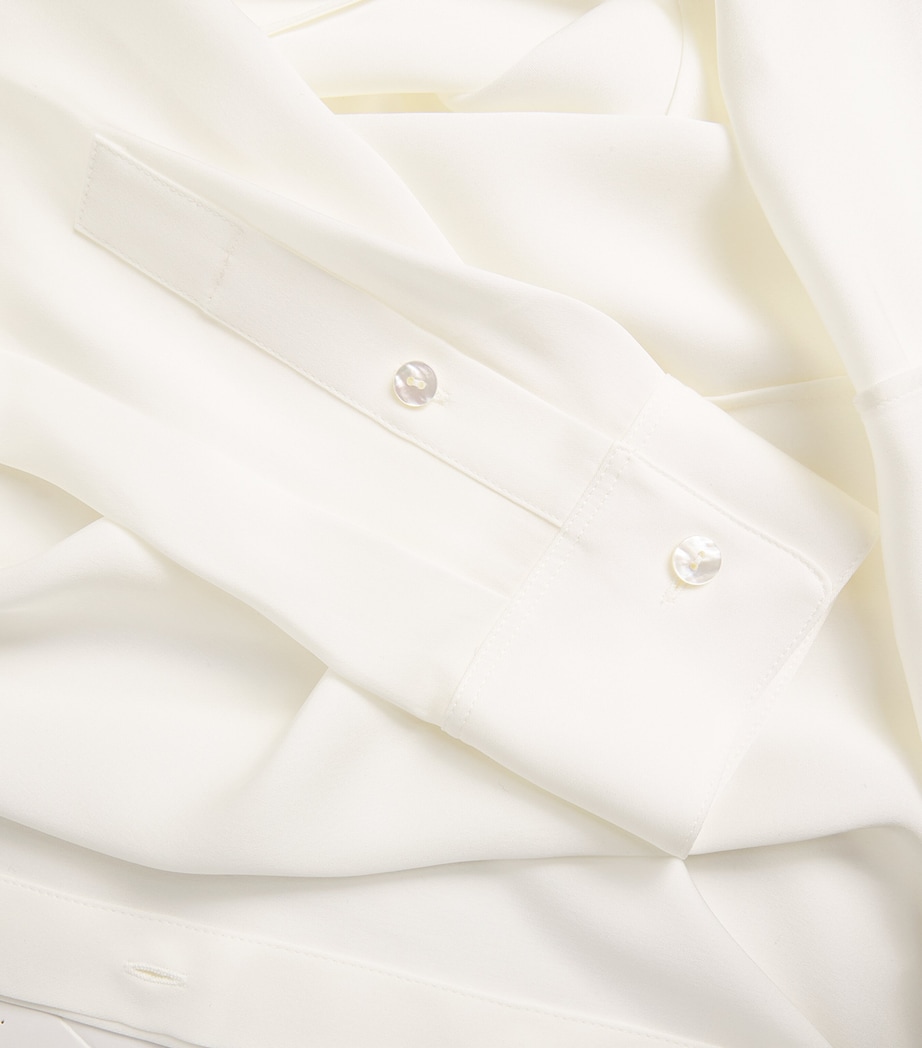 Silk Georgette Fitted Shirt IVORY - C05 Image 5
