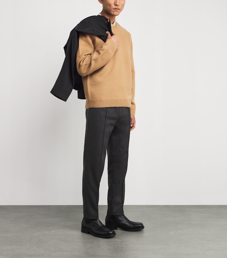 Elasticated Tapered Trousers MARRON FONCE CHINE Image 2