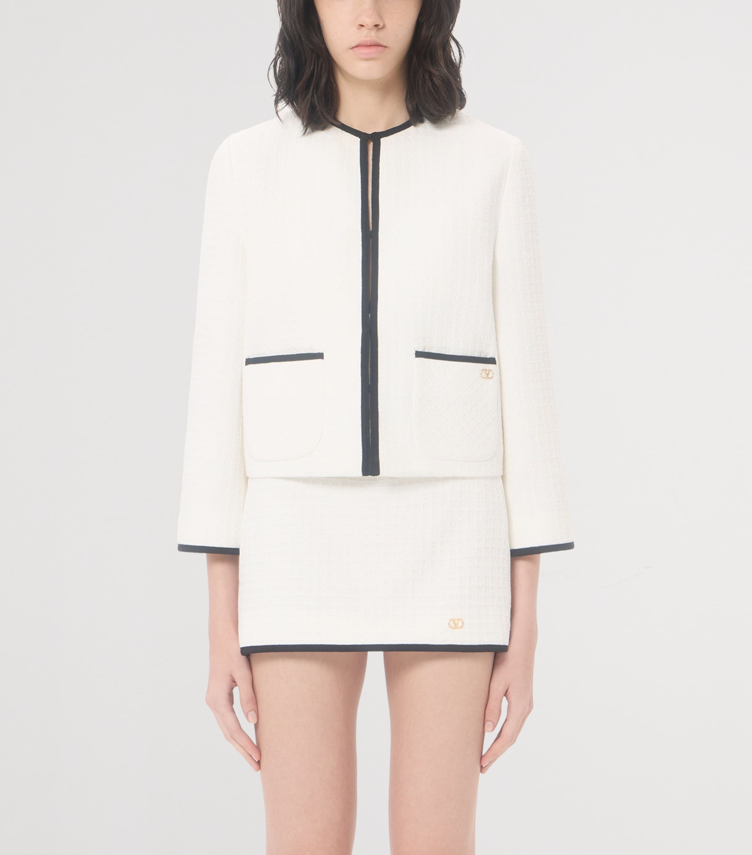 Valentino Womens Cotton Tweed Jacket Cbj Image 3
