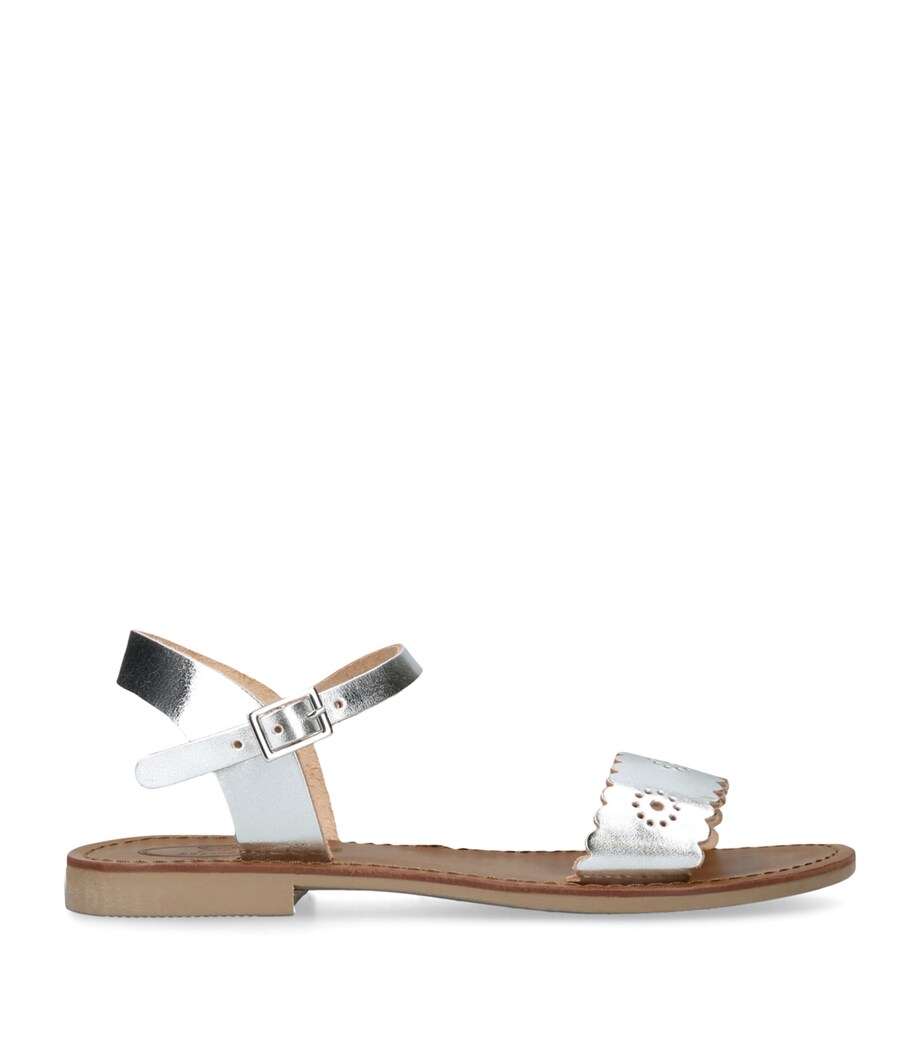 papouelli Leather Anais Sandals Silver Image 1