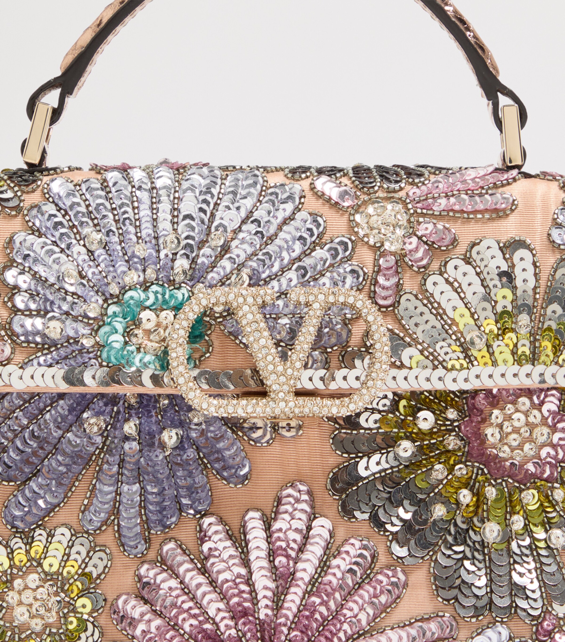 Valentino Garavani Sequinned VSLING Top-Handle Bag Image 7