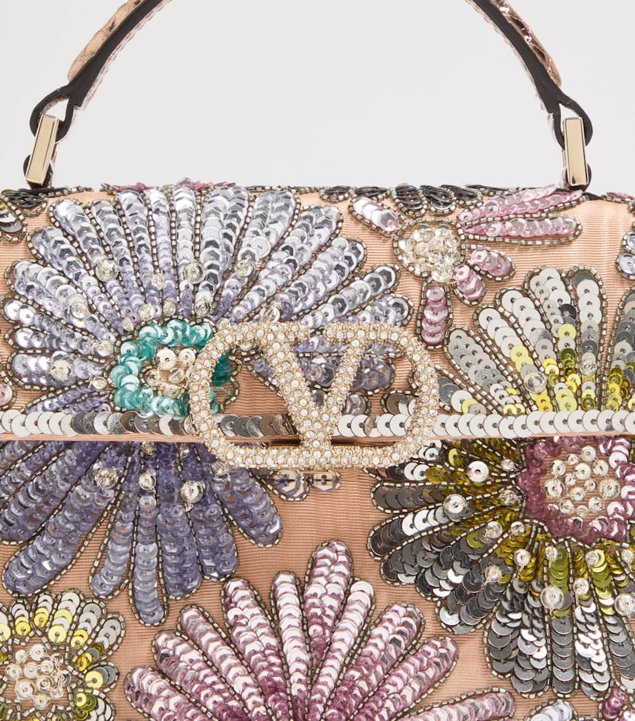 Valentino Garavani Sequinned VSLING Top-Handle Bag Image 7