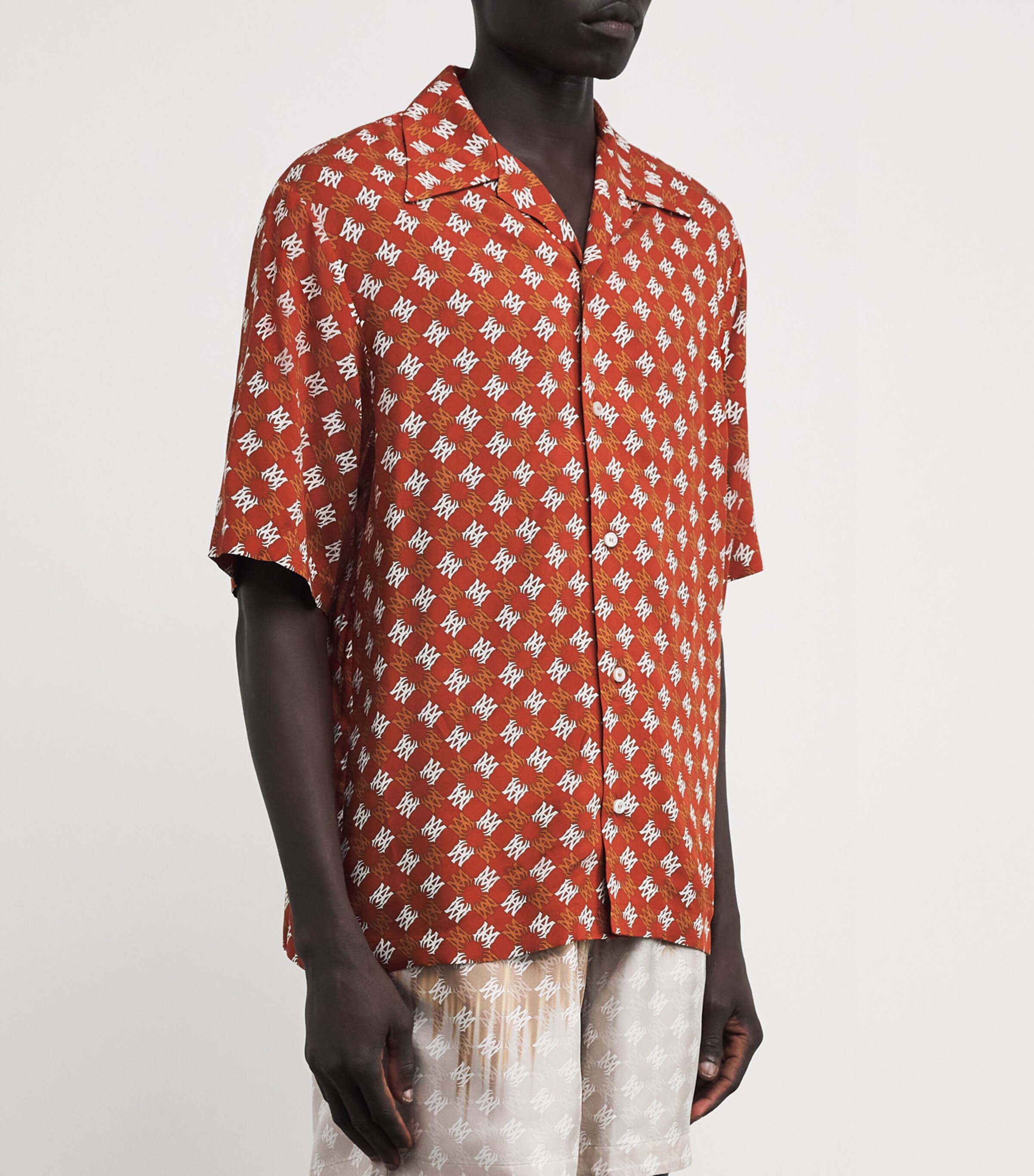 Monogram Quad Short-Sleeve Shirt BURNT ORANGE Image 3