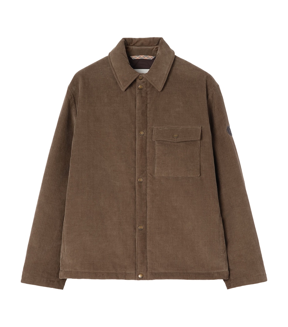 Burberry Mens Corduroy Overshirt Sepia Brown Image 1