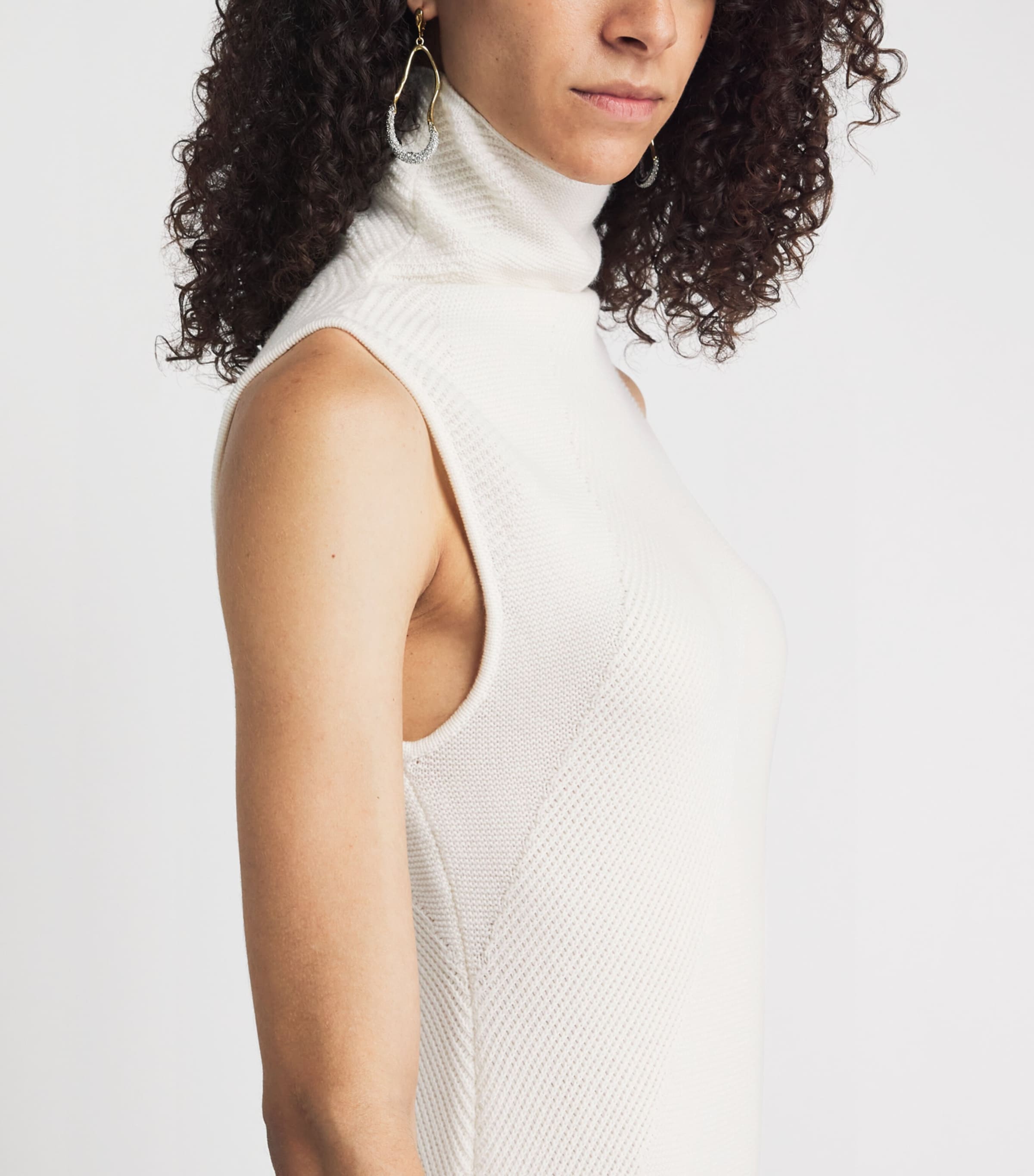 RETORI Womens Cashmere Sleeveless Maxi Dress White Image 5