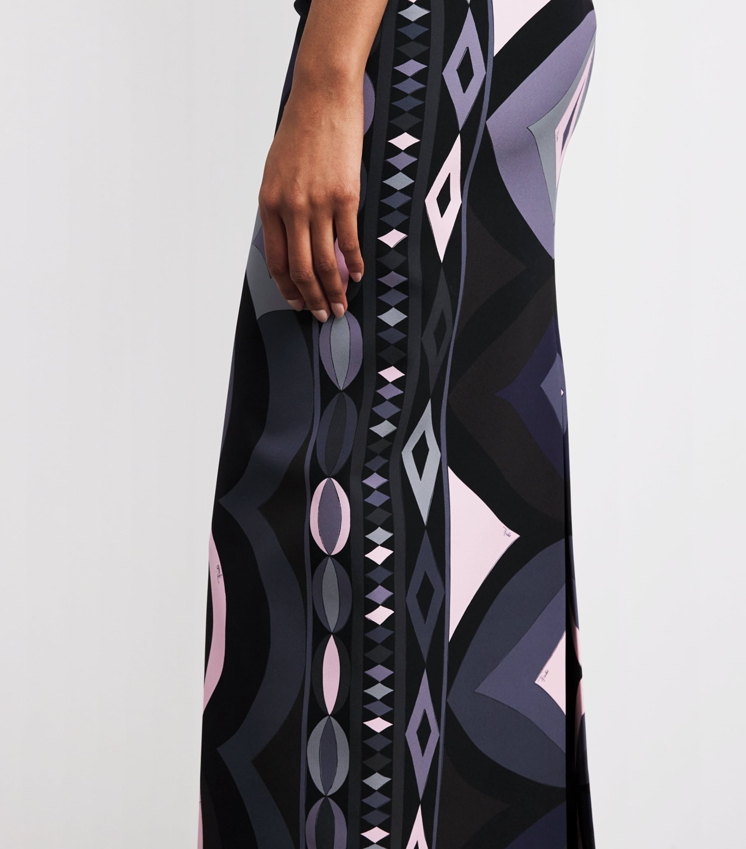 Scuba Collane Print Maxi Skirt 023/BLACK PINK Image 5