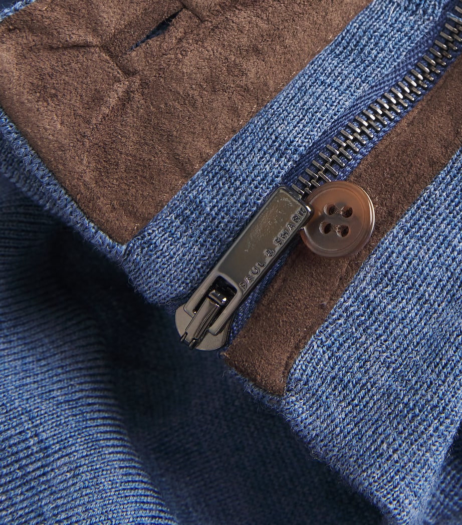 Virgin Wool Quarter-Zip Sweater 635CADET BLUE Image 5