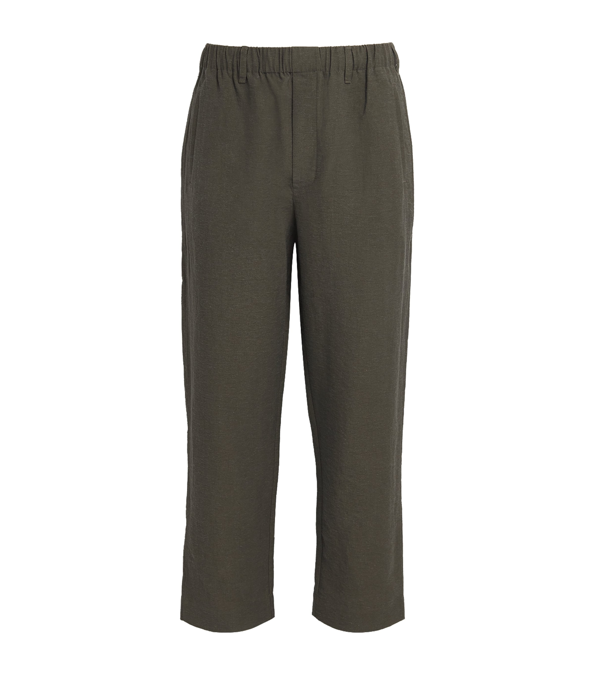 COMMAS Mens Wide-Leg Pleated Resort Trousers Dark Chocolate Image 1