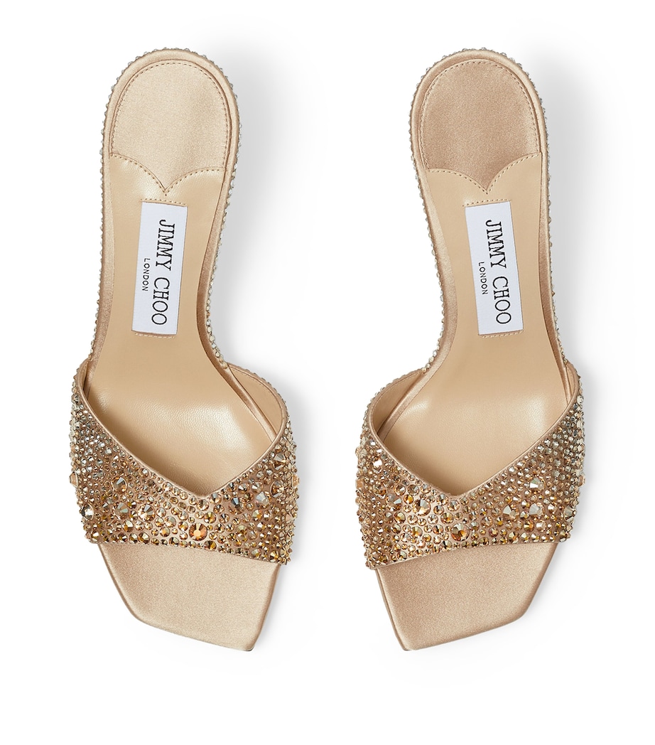Skye 70 Rhinestone-Embellished Mules GOLD/CRYSTAL Image 3