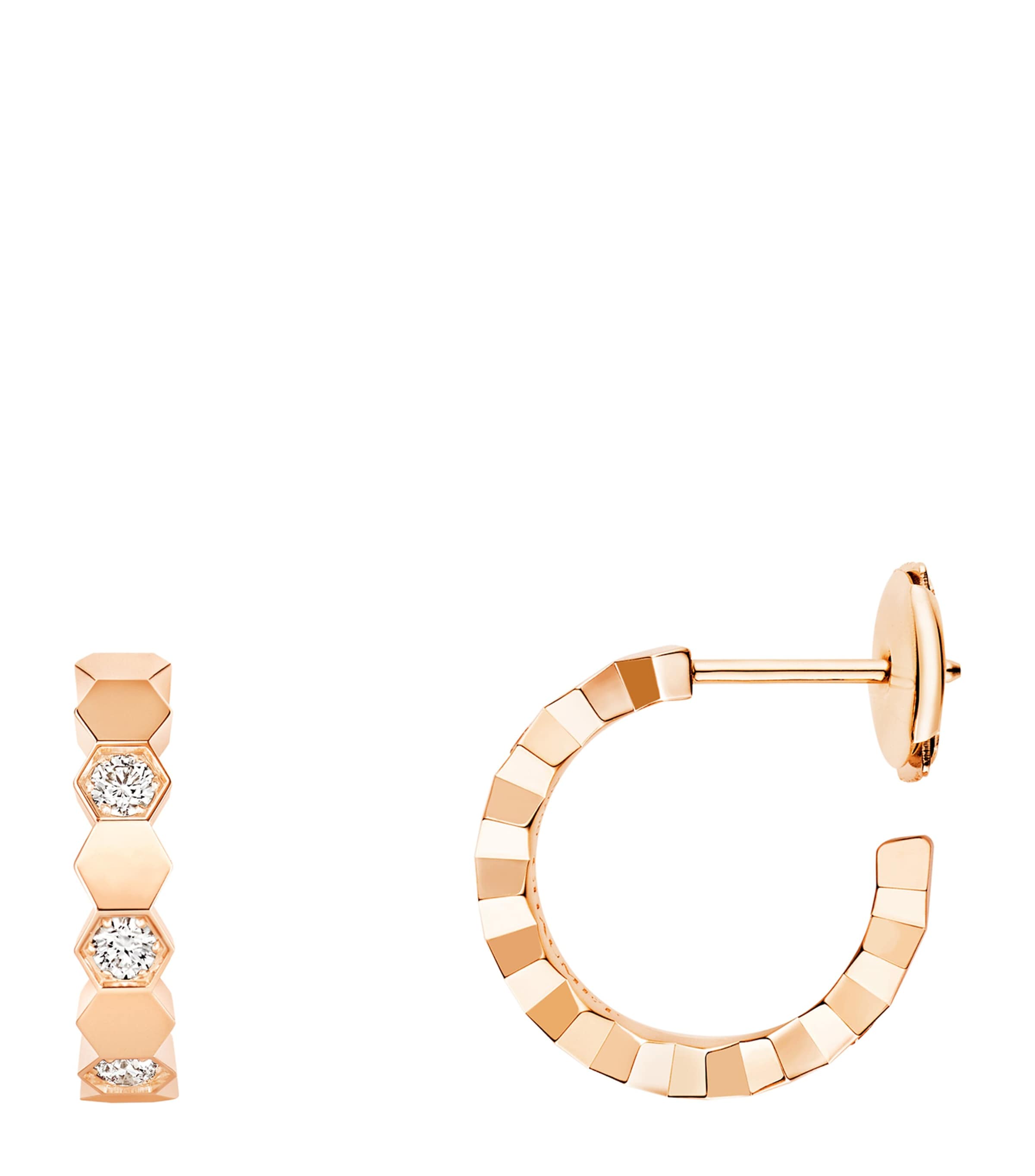 Rose Gold and Diamond Bee de Chaumet Hoop Earrings PINK GOLD Image 2