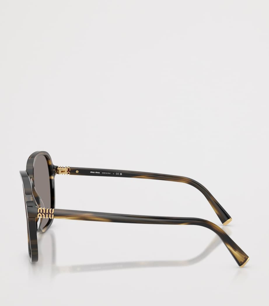 Miu Miu Acetate MU B01S Pillow Sunglasses Brown Image 3