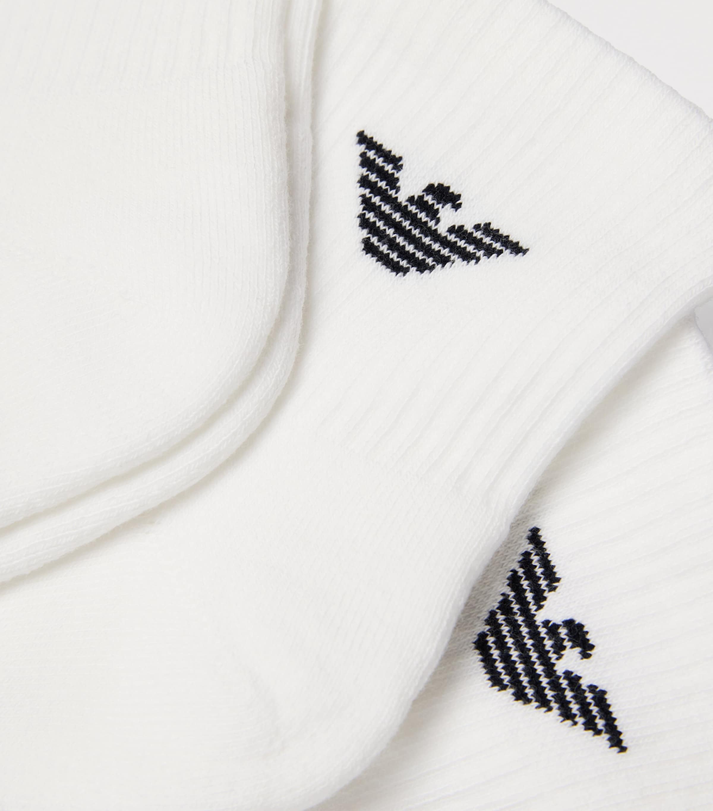Cotton-Blend Logo Ankle Socks (Pack of 3) M0066 WHITE Image 2