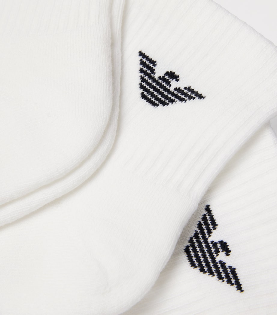 Cotton-Blend Logo Ankle Socks (Pack of 3) M0066 WHITE Image 2