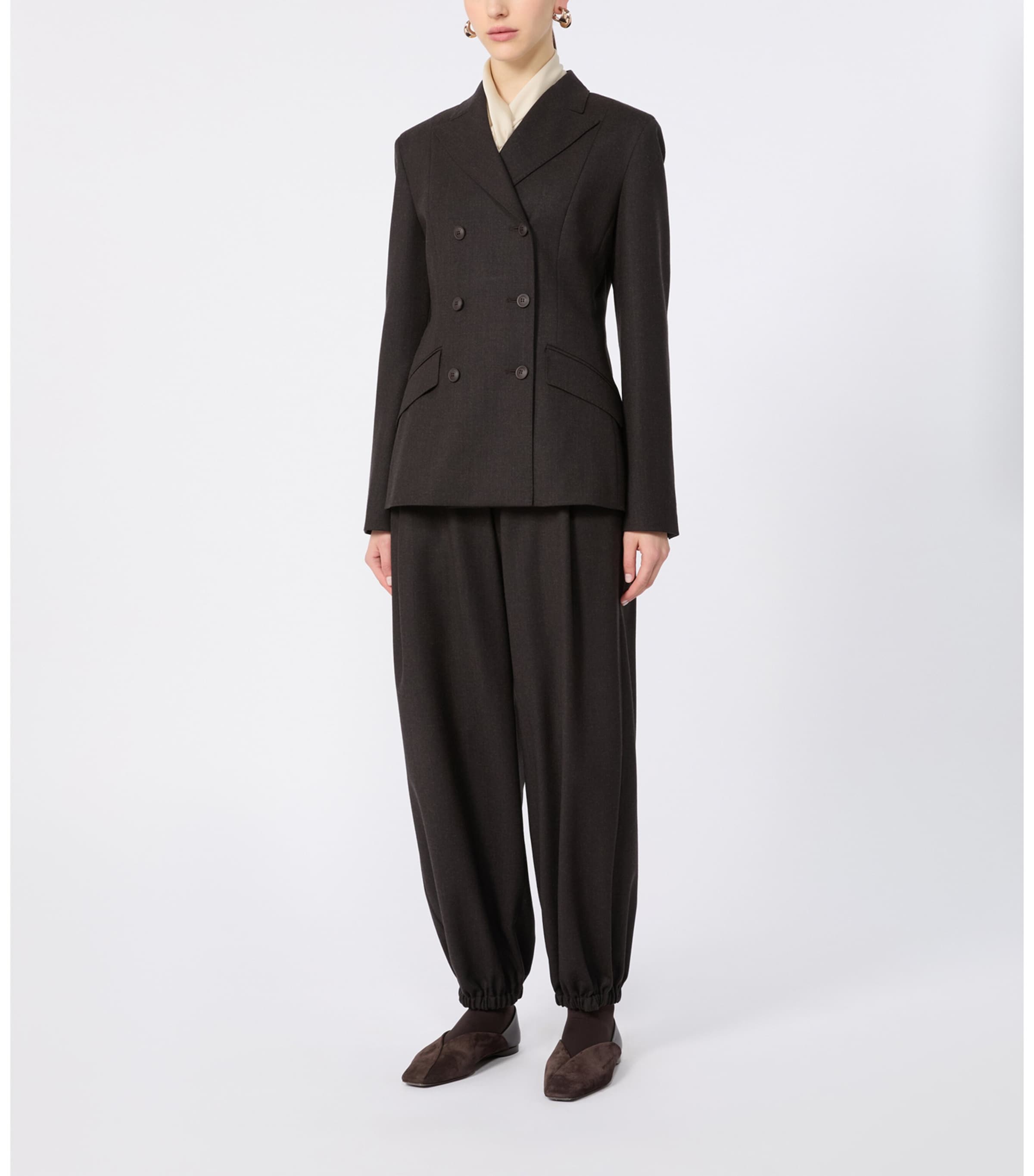 Max Mara Womens Virgin Wool Blazer Dark Brown Image 6