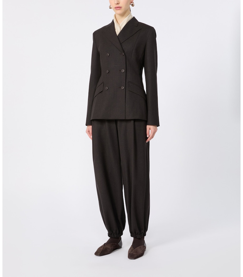Max Mara Womens Virgin Wool Blazer Dark Brown Image 6