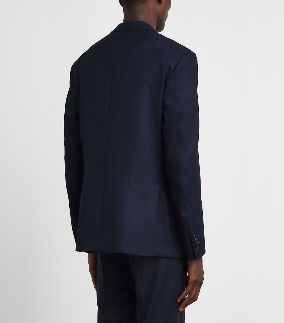 Corneliani Mens Virgin Wool-Silk Unlined Whisper Blazer China Blue Image 5