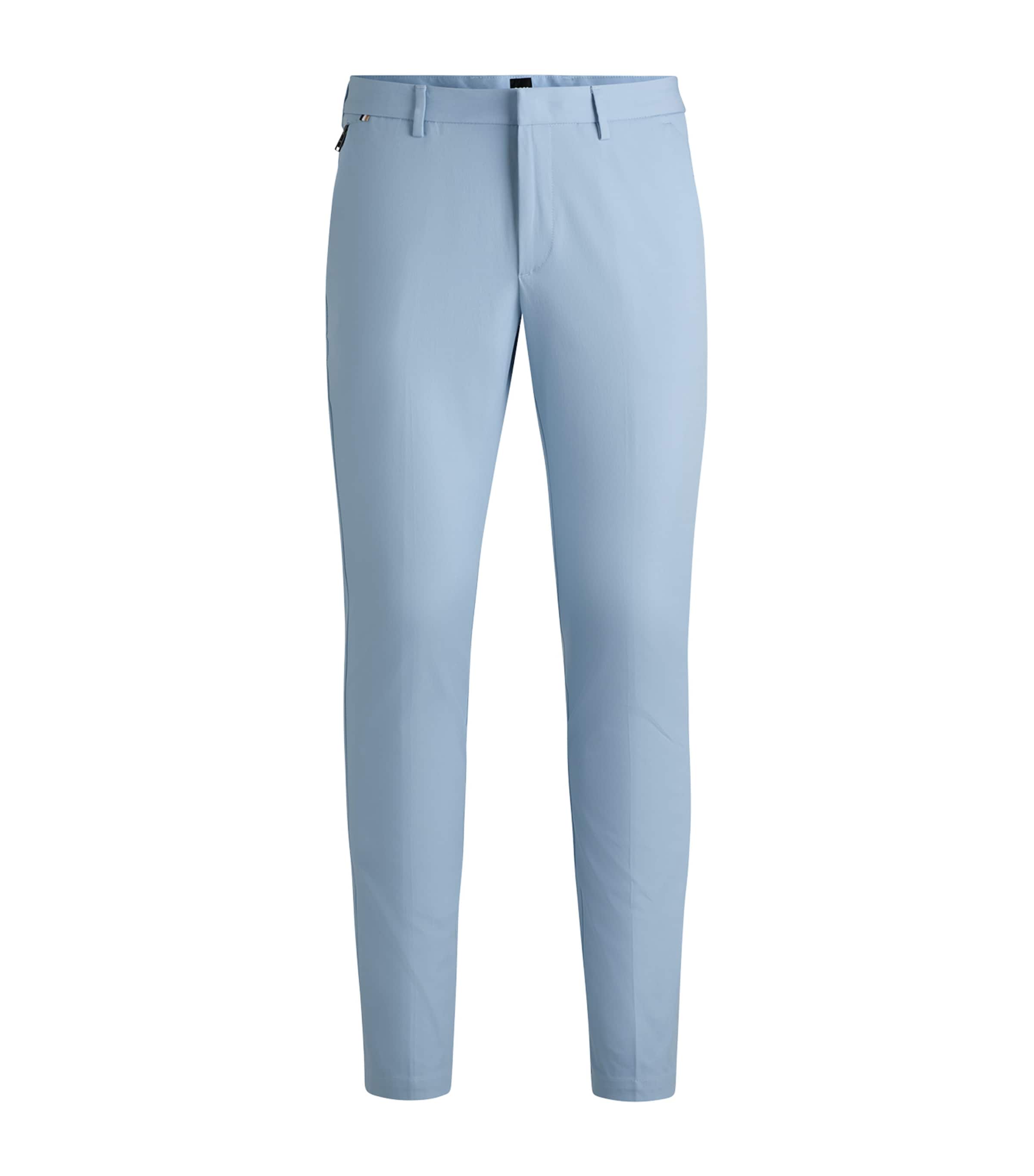 Hugo Boss Slim-fit Trousers In A Stretch Cotton Blend In Blue