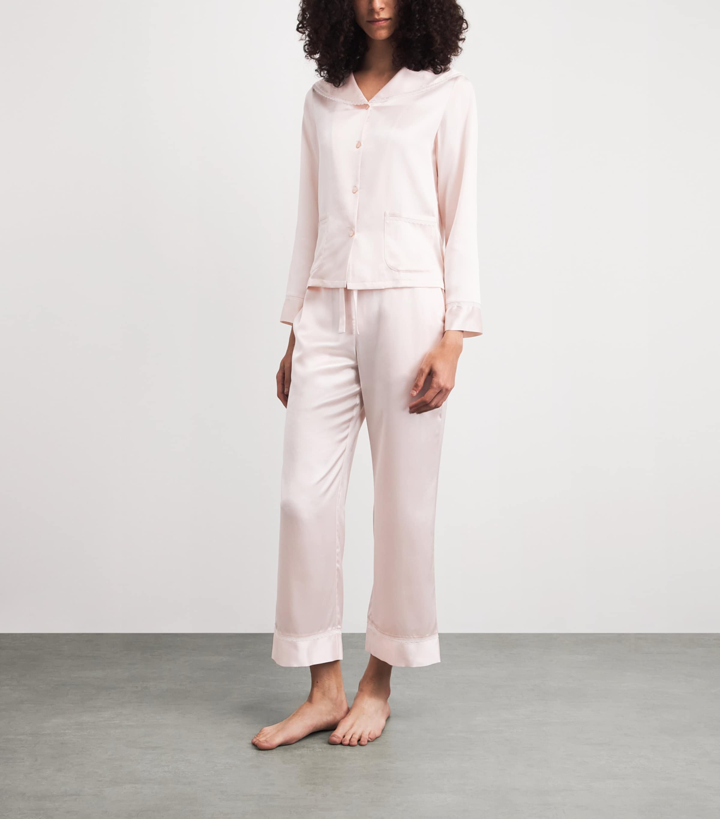 MANITO Womens Mulberry Silk Effie Pyjamas Ballet Pink Image 2