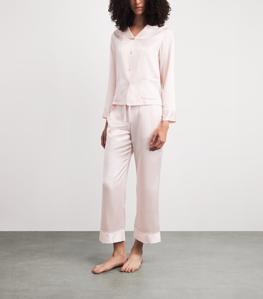 MANITO Womens Mulberry Silk Effie Pyjamas Ballet Pink Image 2
