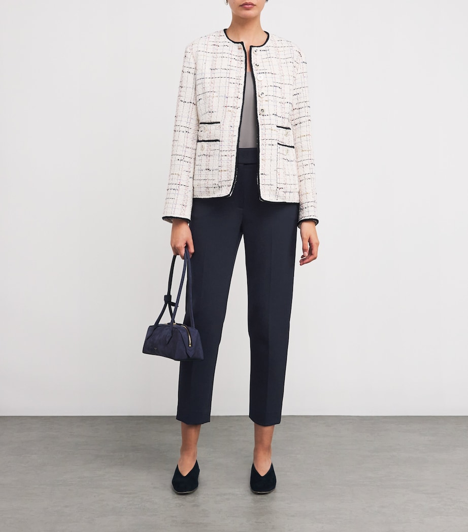 Woven Cropped Renzo Trousers NAVY/SILVER Image 2