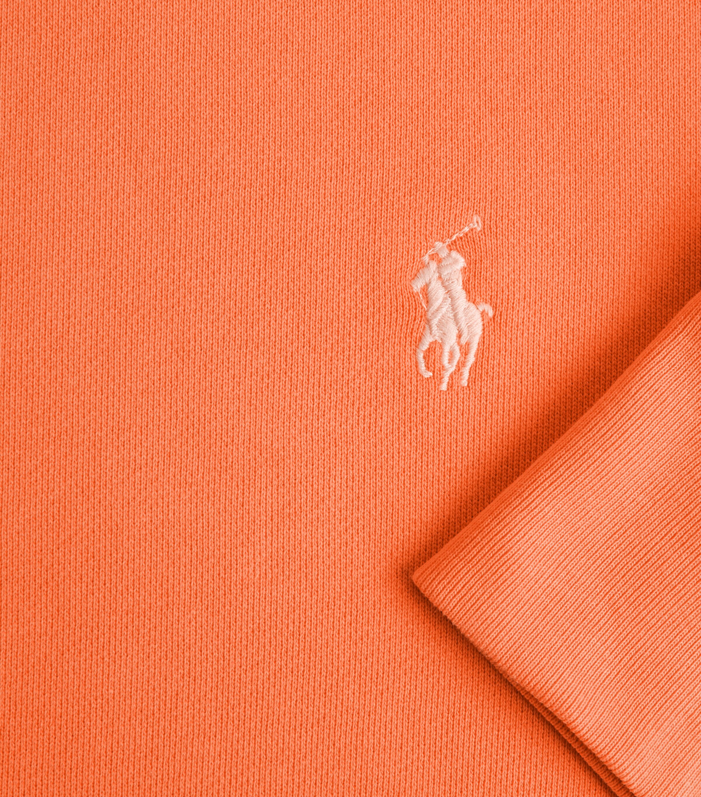 Polo Ralph Lauren Mens Cotton Loopback Fleece Polo Pony Hoodie Pompano Orange Image 6