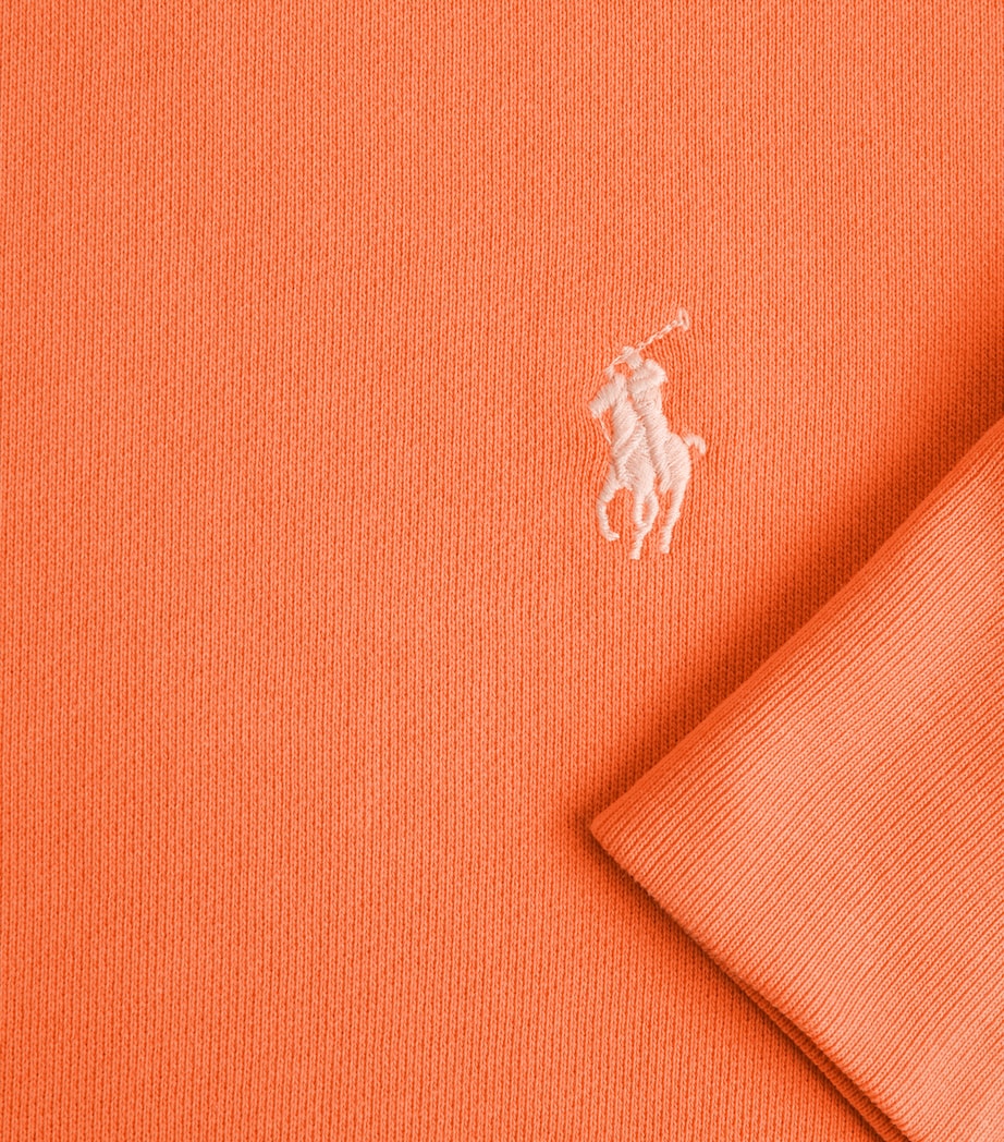 Polo Ralph Lauren Mens Cotton Loopback Fleece Polo Pony Hoodie Pompano Orange Image 6