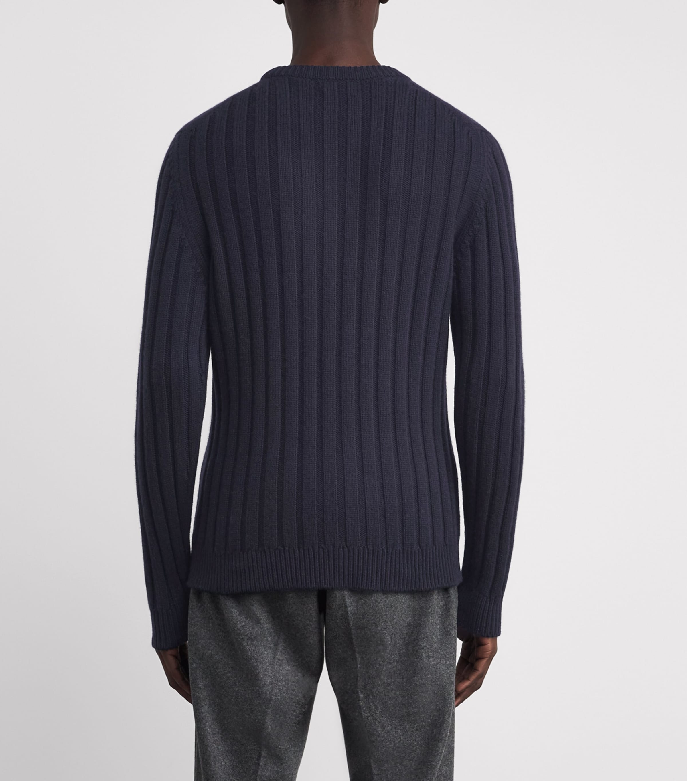 Cashmere Rib-Knit Peel Sweater SD7666 DARK NAVY Image 4