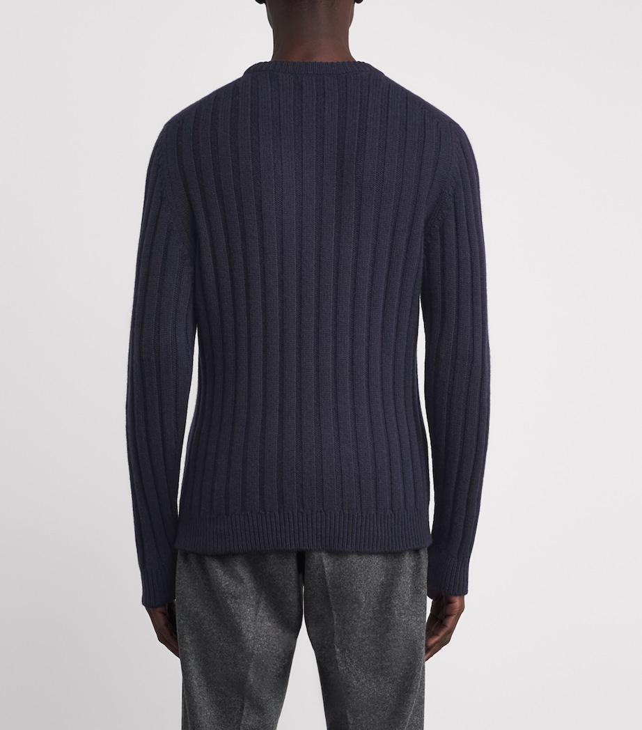 Cashmere Rib-Knit Peel Sweater SD7666 DARK NAVY Image 4