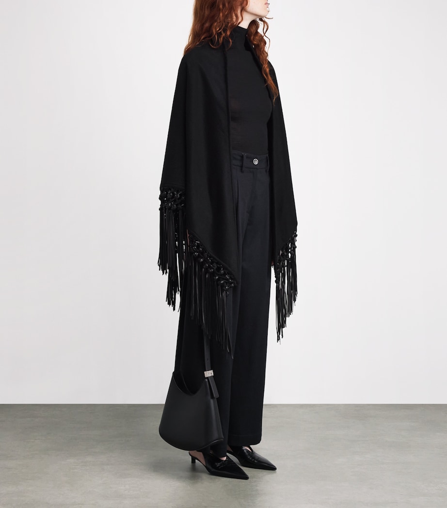 Kid Cashmere Pleated Wide-Leg Trousers 4 BLACK Image 2