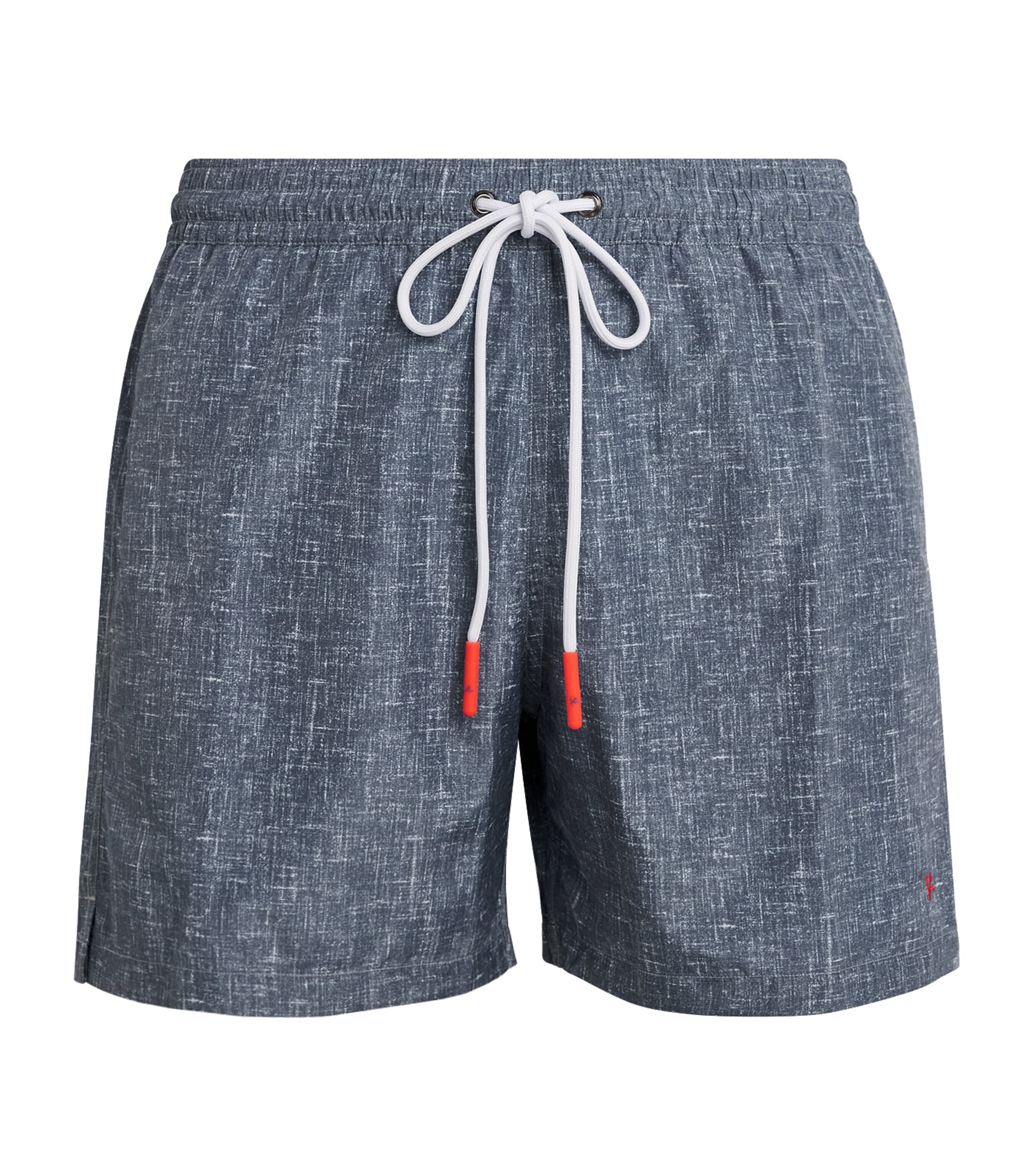 Isaia Printed Swim Shorts In Blue