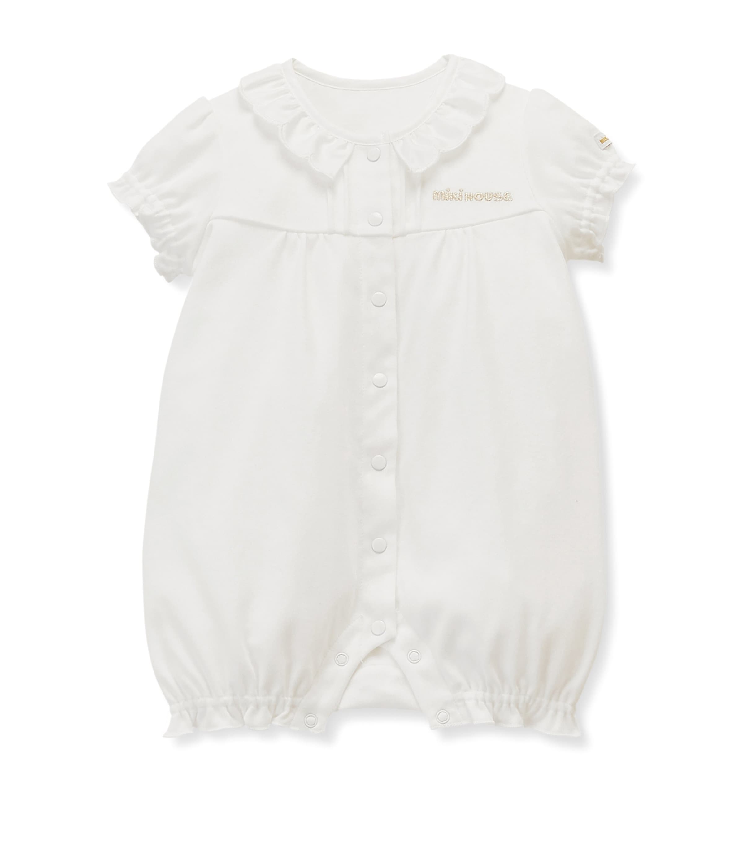 Shop Miki House Cotton Playsuit In White