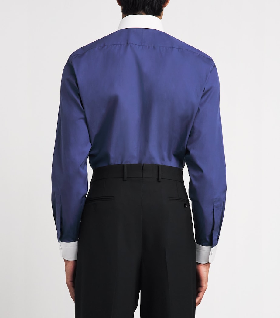 TOM FORD Mens Cotton Contrast Collar and Cuffs Shirt Ubu Image 5