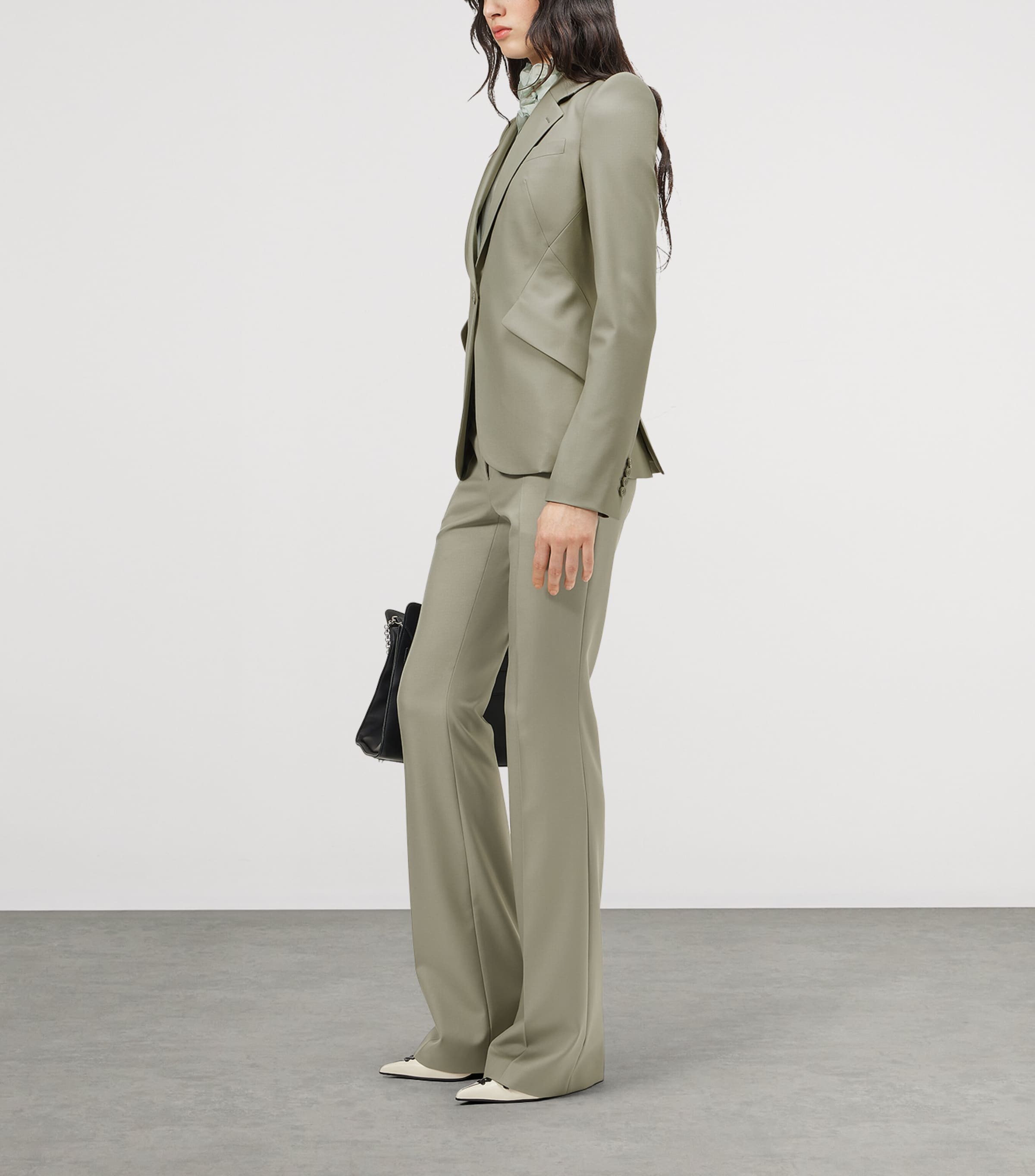 McQueen Womens Wool Bootcut Trousers Image 4