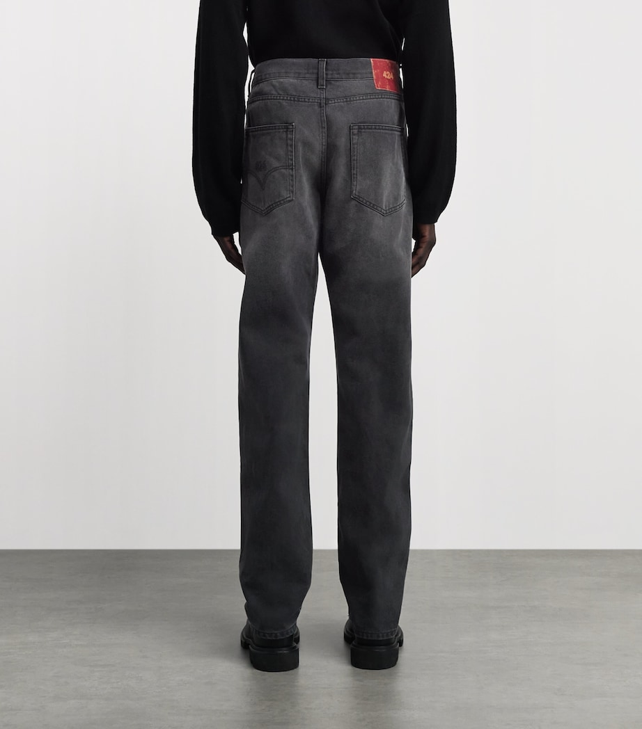 424 Mens Loose Wide-Leg Jeans Black Image 5