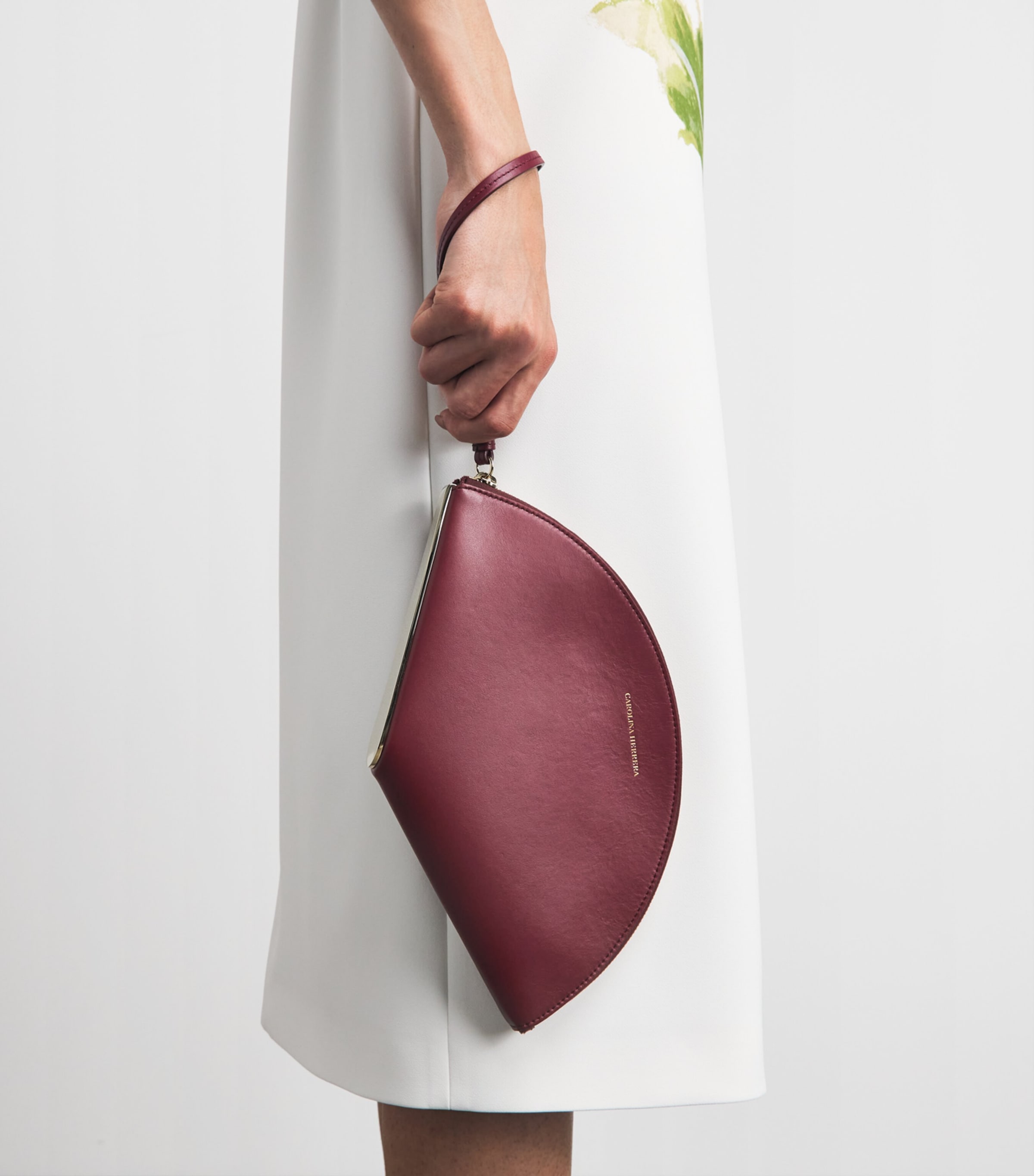 Carolina Herrera Leather Consuelo Clutch Bag Rioja Image 4