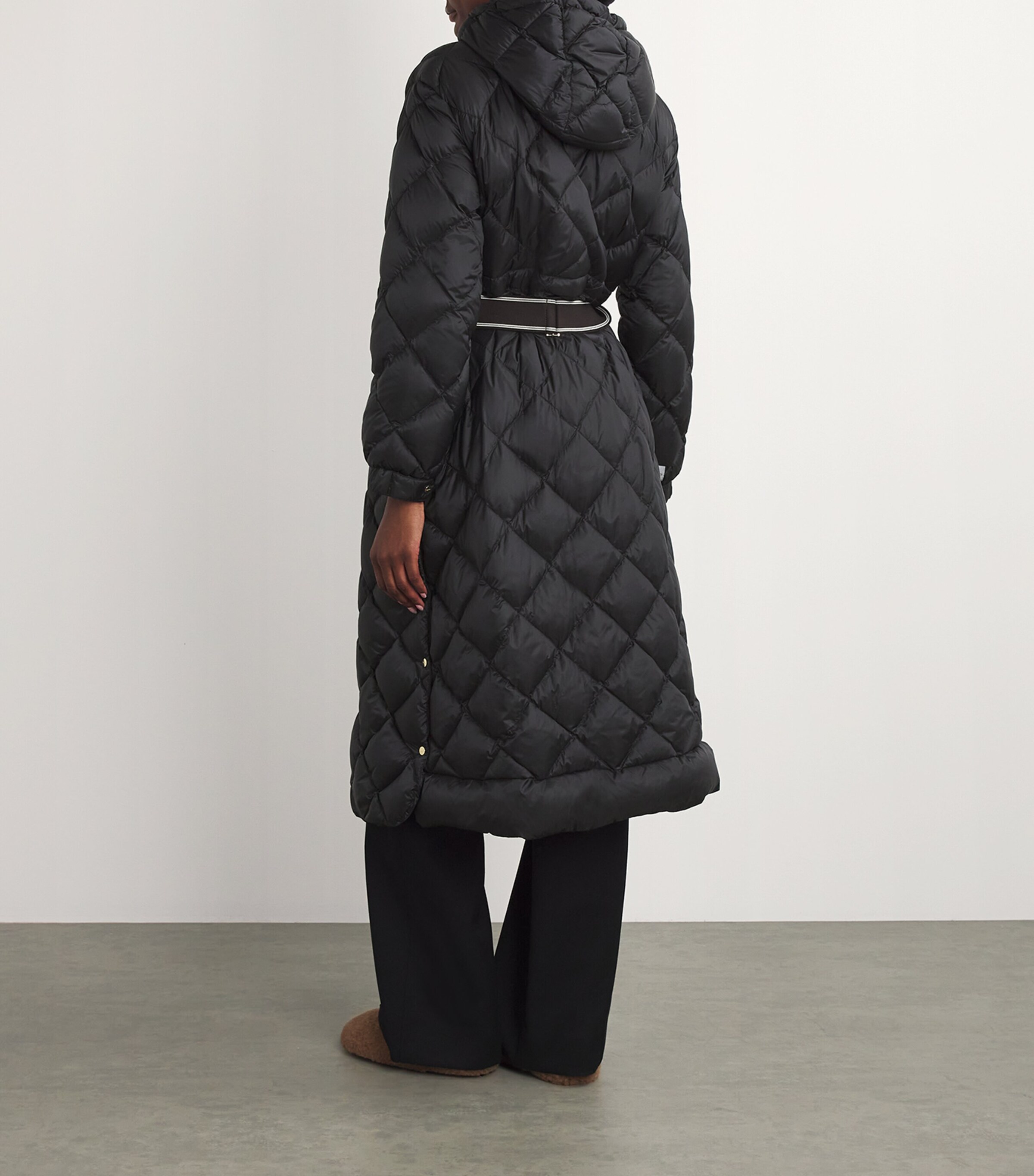 Max Mara Womens Quilted Trefel Coat Black Image 4