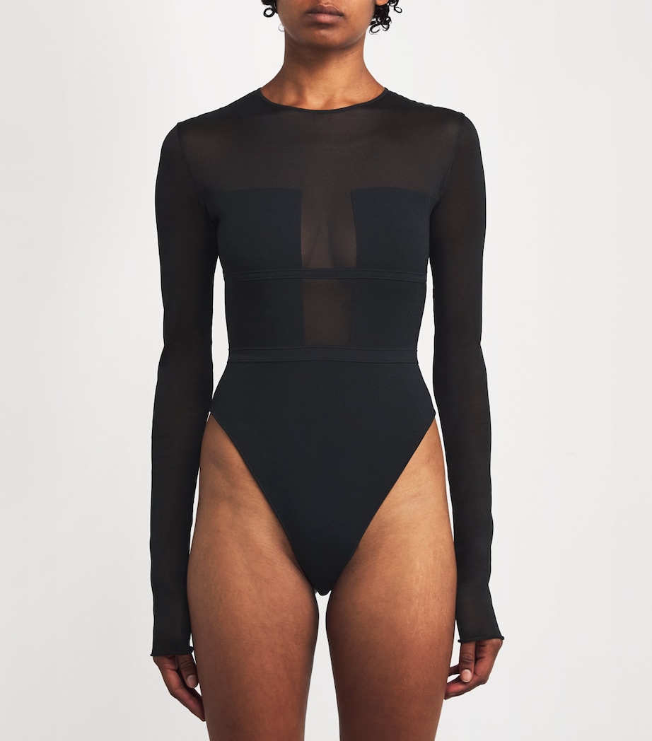 Long-Sleeve Angular Bodysuit BLACK Image 3
