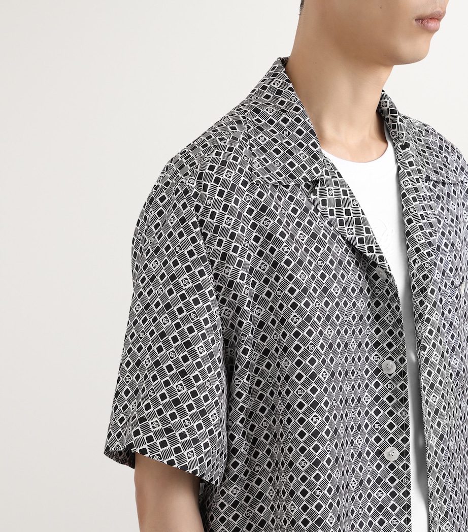 Silk DG Logo Short-Sleeve Shirt HN5KG-NERO Image 4