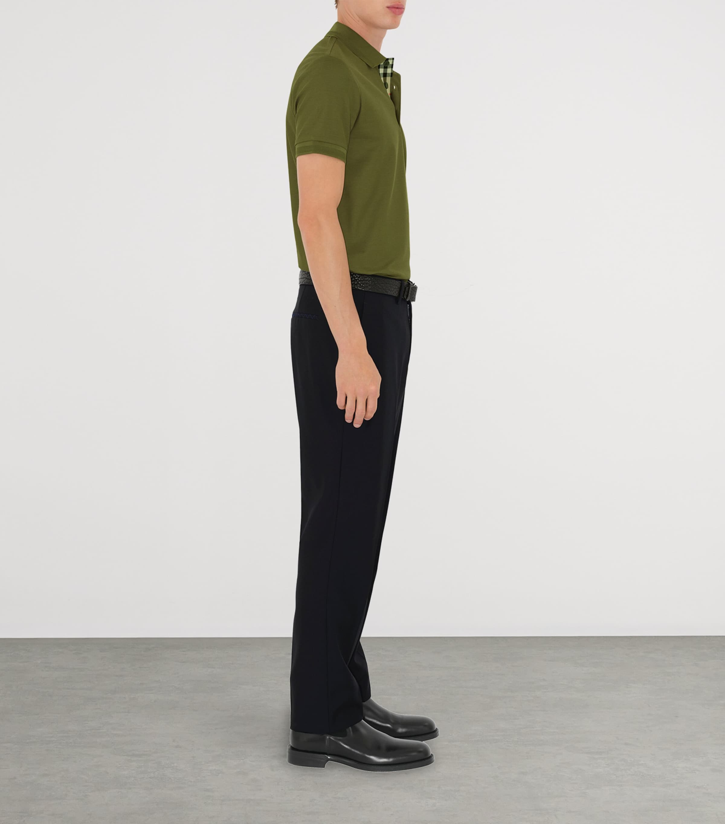 Cotton EKD -Embroidered Polo Shirt OLIVE Image 3