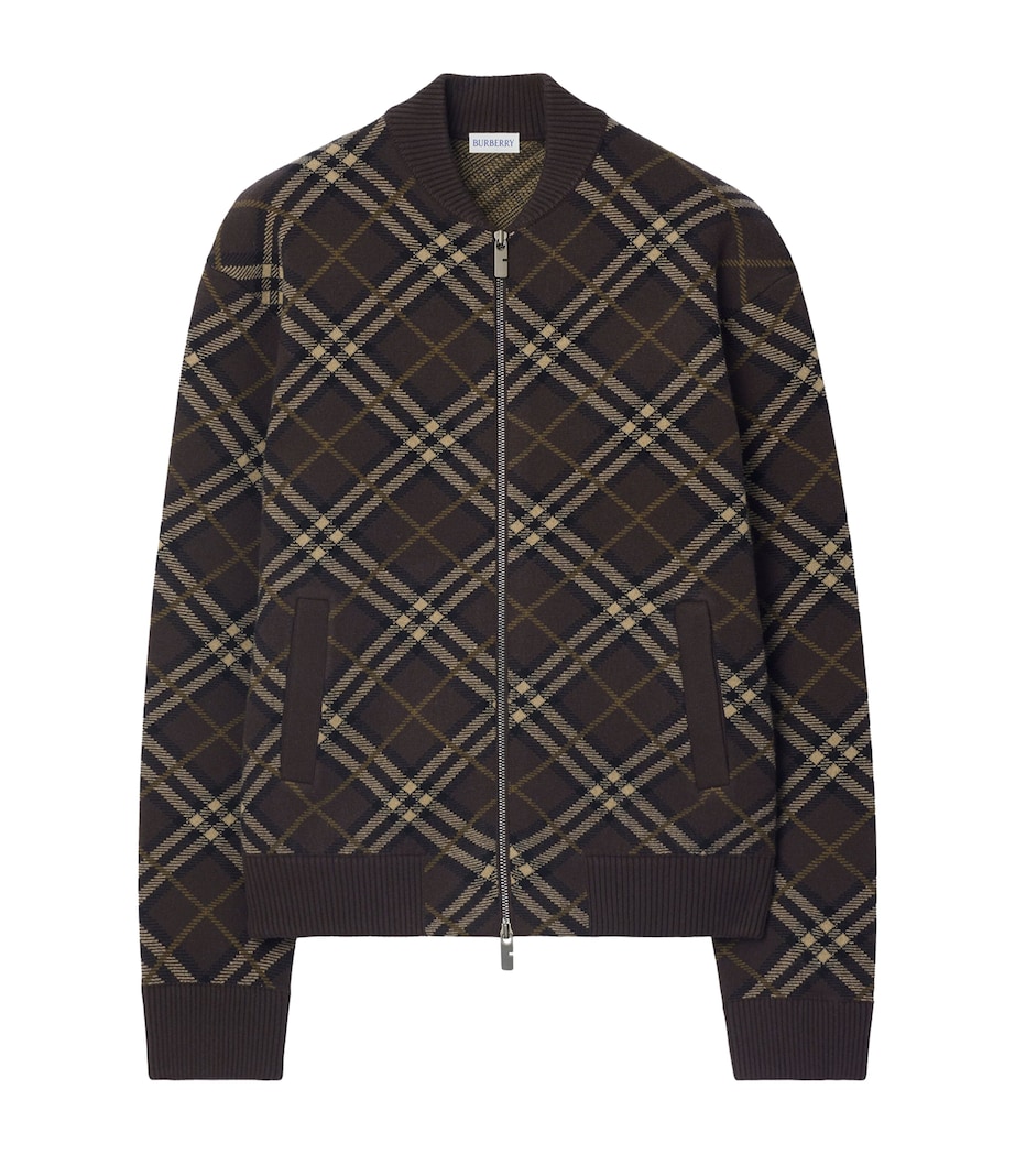 Wool-Blend Check Bomber Jacket TRUFFLE IP CHECK Image 1