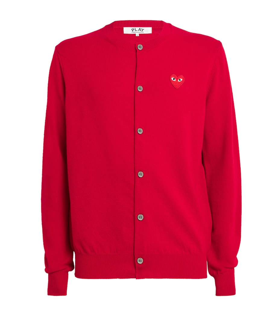 Comme Des Garçons Play Mens Wool Heart Cardigan Red Image 1