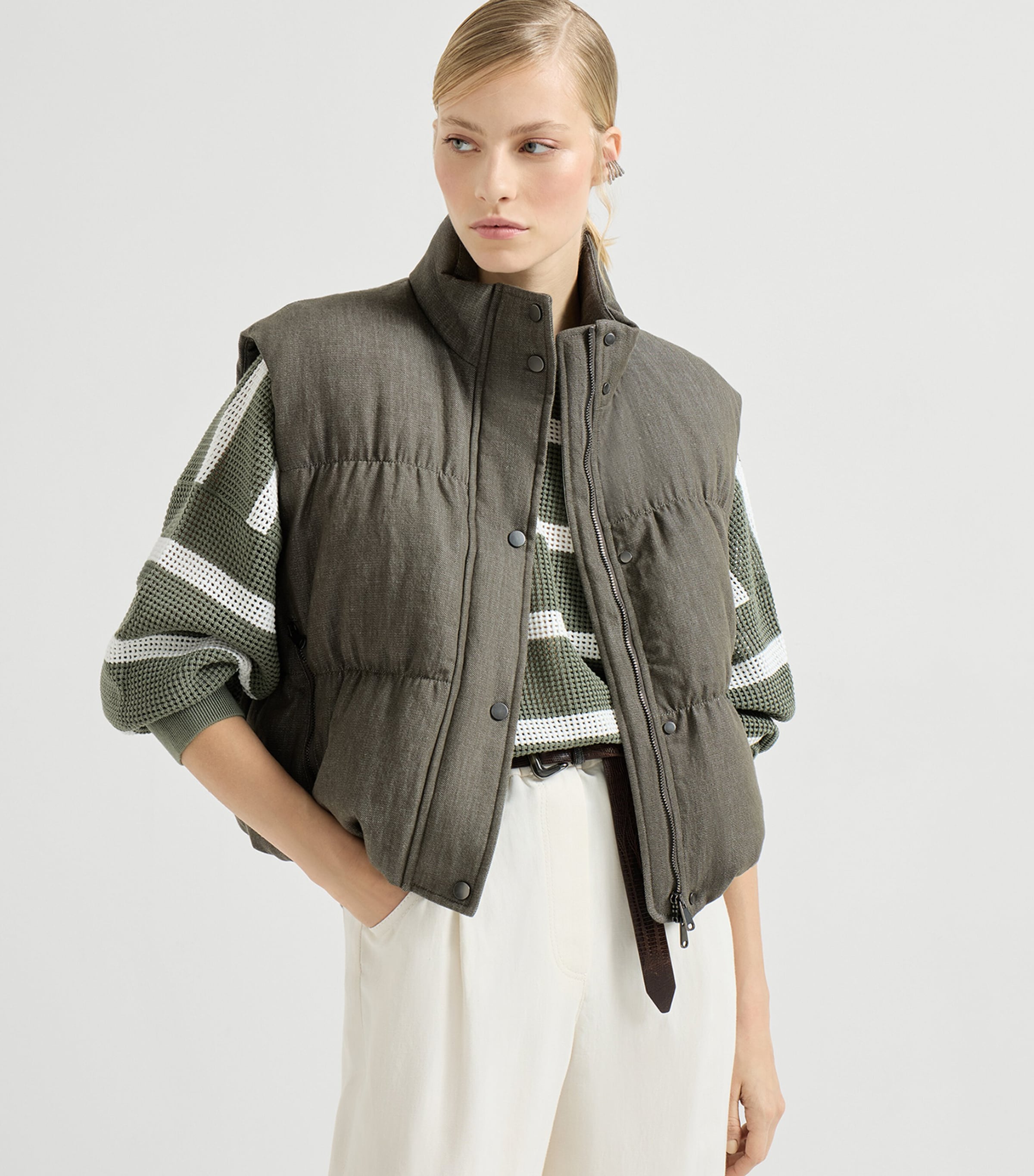 Brunello Cucinelli Womens Cotton Padded Gilet Image 4