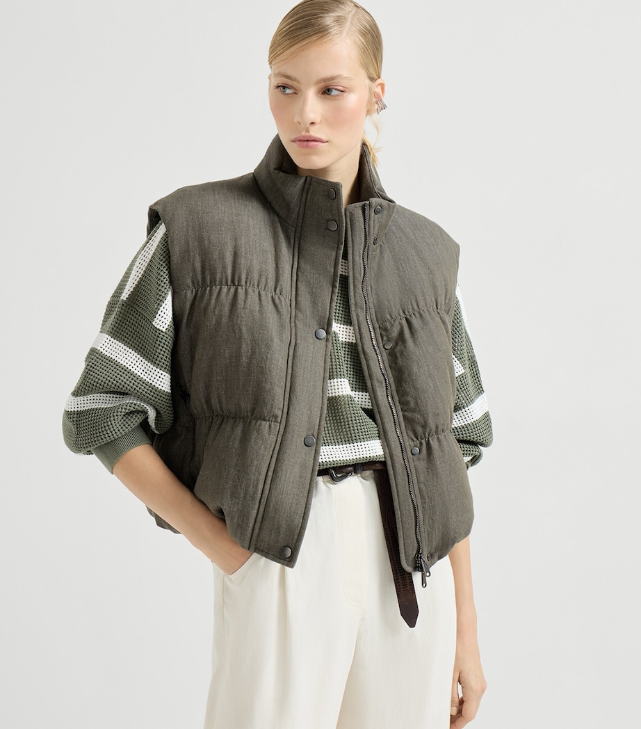 Brunello Cucinelli Womens Cotton Padded Gilet Image 4