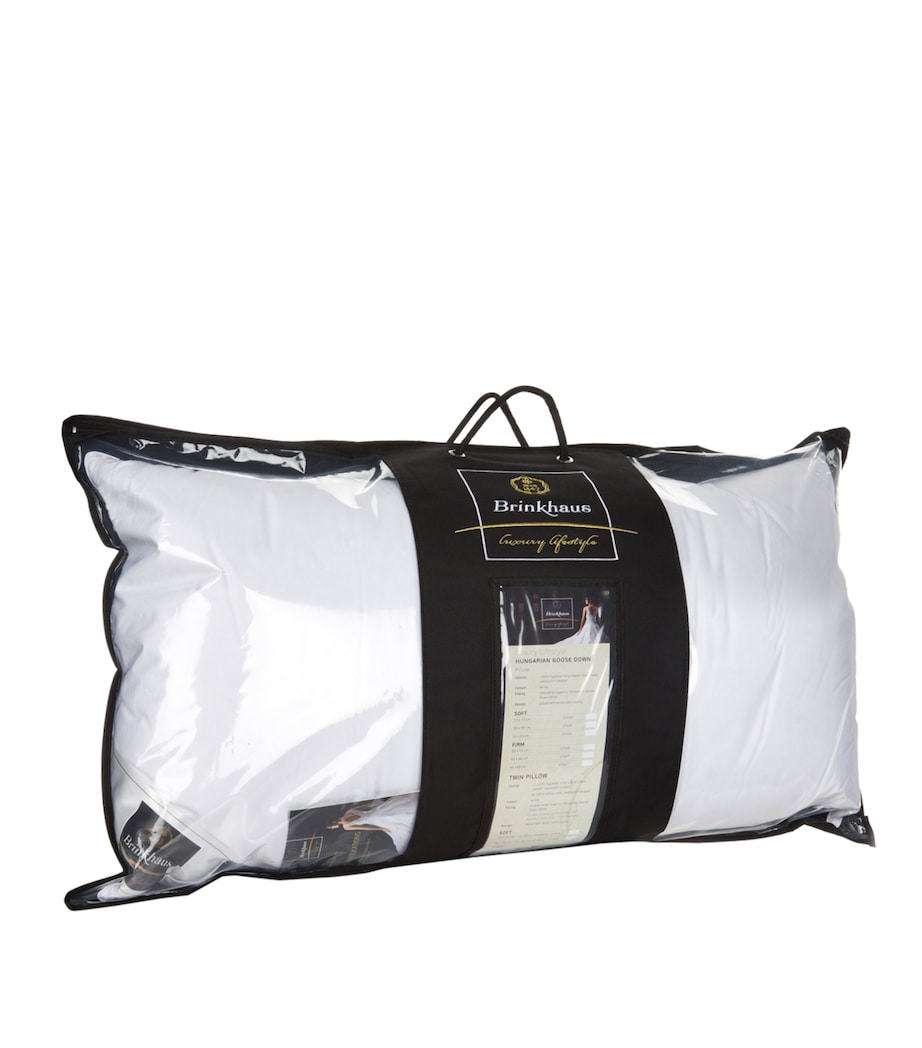 Twin Firm 90% Hungarian Goose Down Pillow (50cm x 90cm) WHITE Image 1