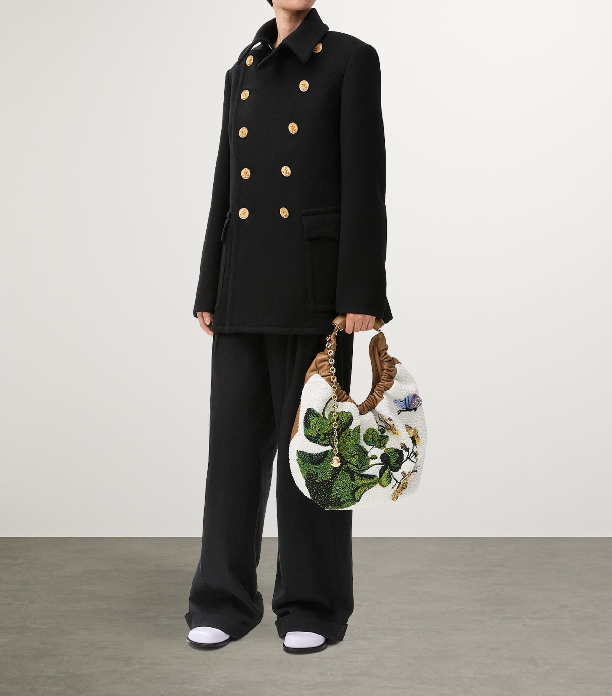 ジャケット・アウター LOEWE cashmere blend wool coat 0400021627467_DARKGREYMELANGE?