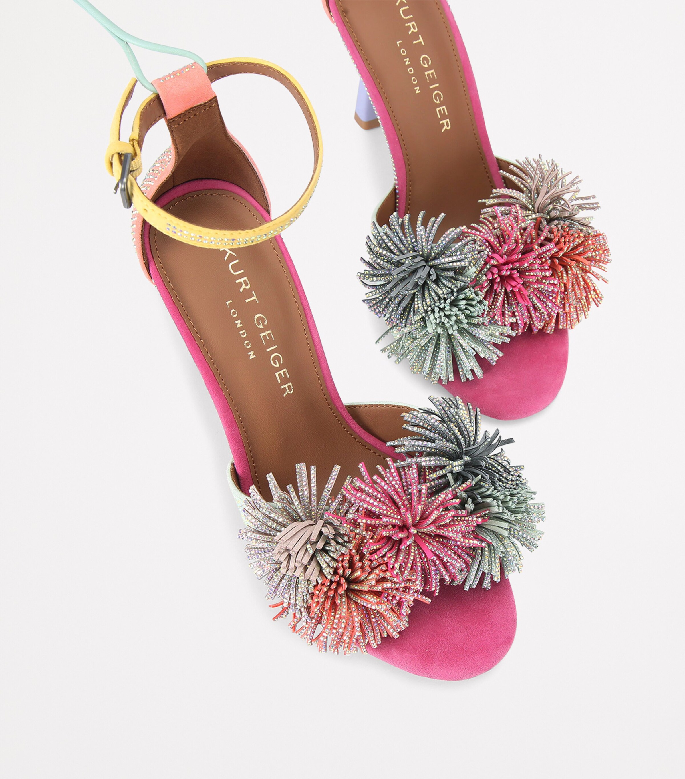 Kurt Geiger London Pom-Pom Ankle Tie Heeled Sandals Mult/other Image 4
