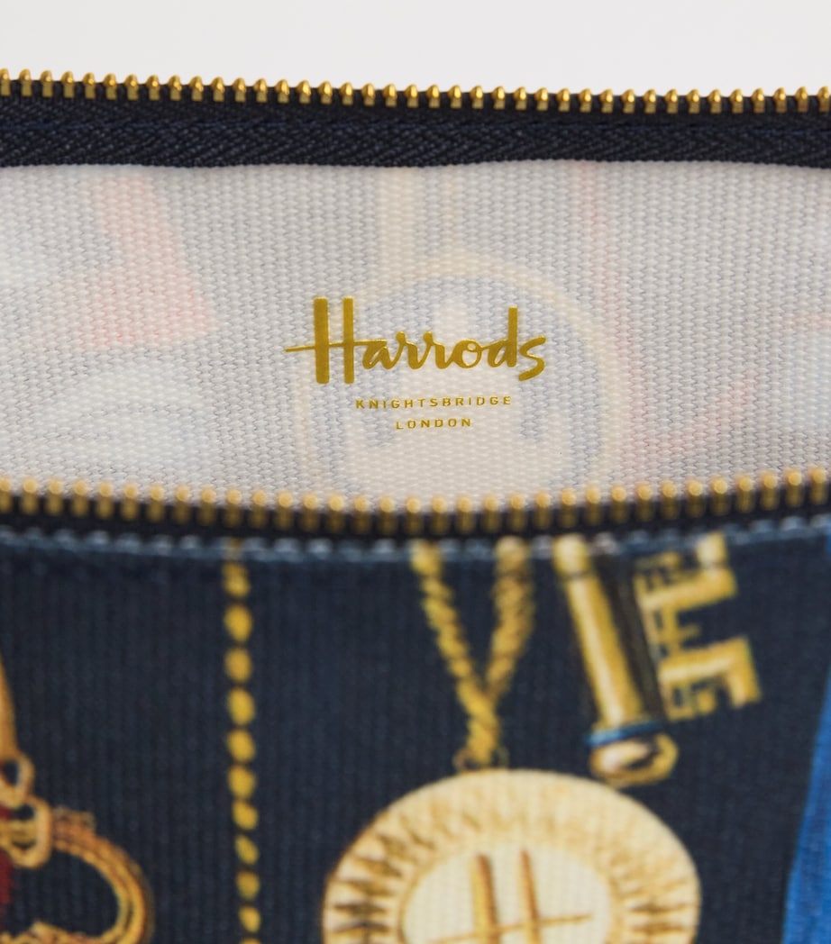 Harrods Medium Canvas Tassel Wash Bag Navy Image 4