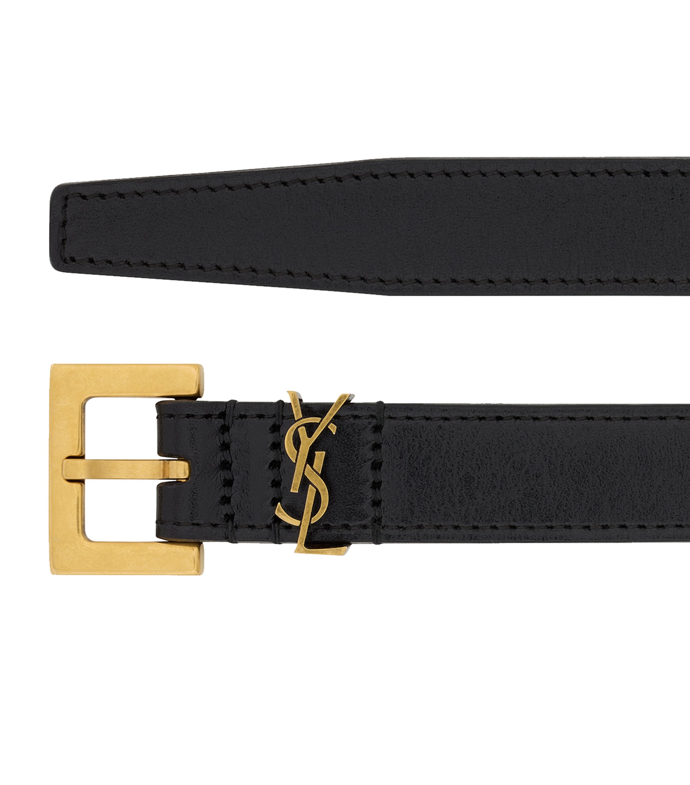 SAINT LAURENT Leather belt with Monogram ベルト レザー Saint Laurent YSL Monogram Leather Belt | Neiman Marcus